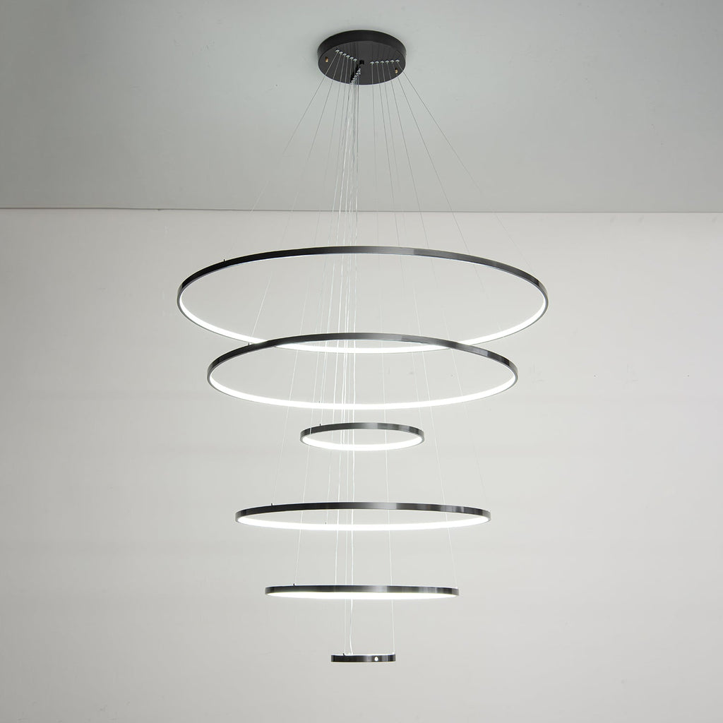 Arthaila Modern Minimalist Rings Brass Plastic Chandelier