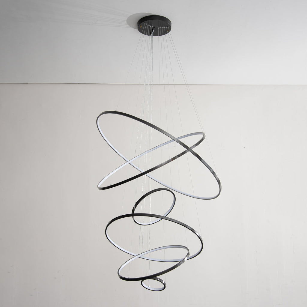 Arthaila Modern Minimalist Rings Brass Plastic Chandelier