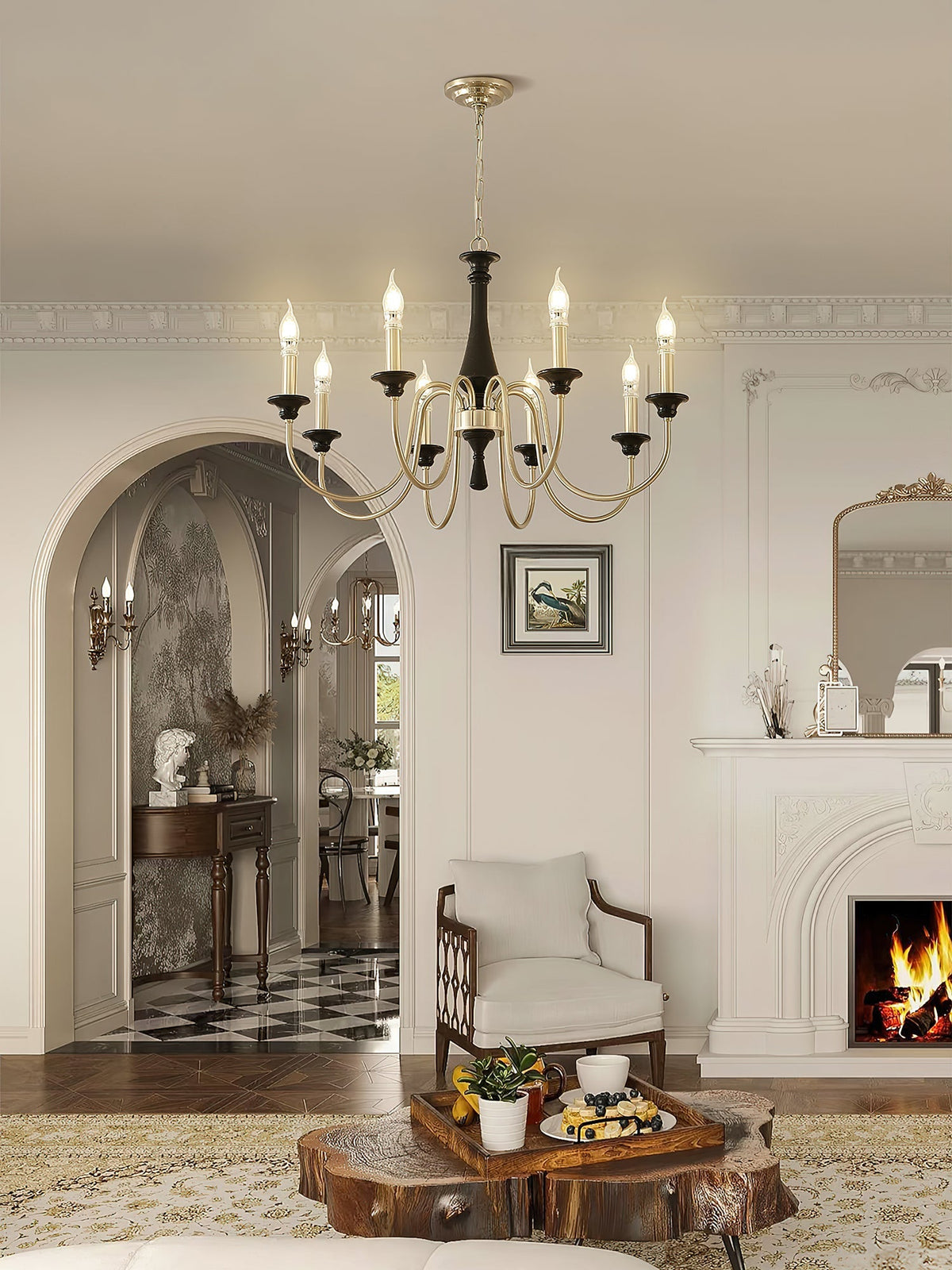 Orvella Classic Metal&Wood Chandelier