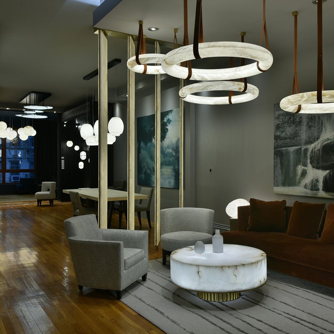 Culiris Modern Minimalist Brown Alabaster Chandelier