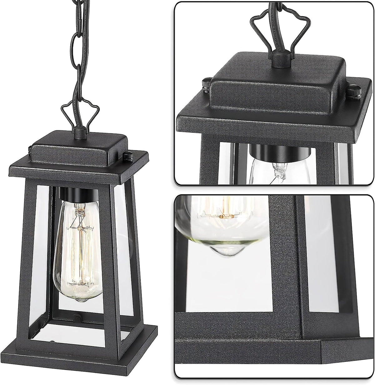 Erphaa Traditional Vintage Outdoor Lantern Pendant Lamp