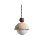 Aria Pendant Light Travertine Dome Glass - image 1