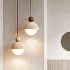 Aria Pendant Light Travertine Dome Glass - image 7