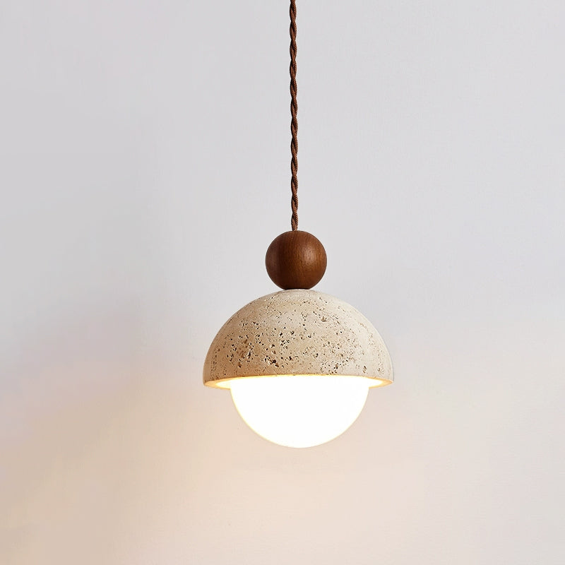 Aria Pendant Light Travertine Dome Glass - image 5