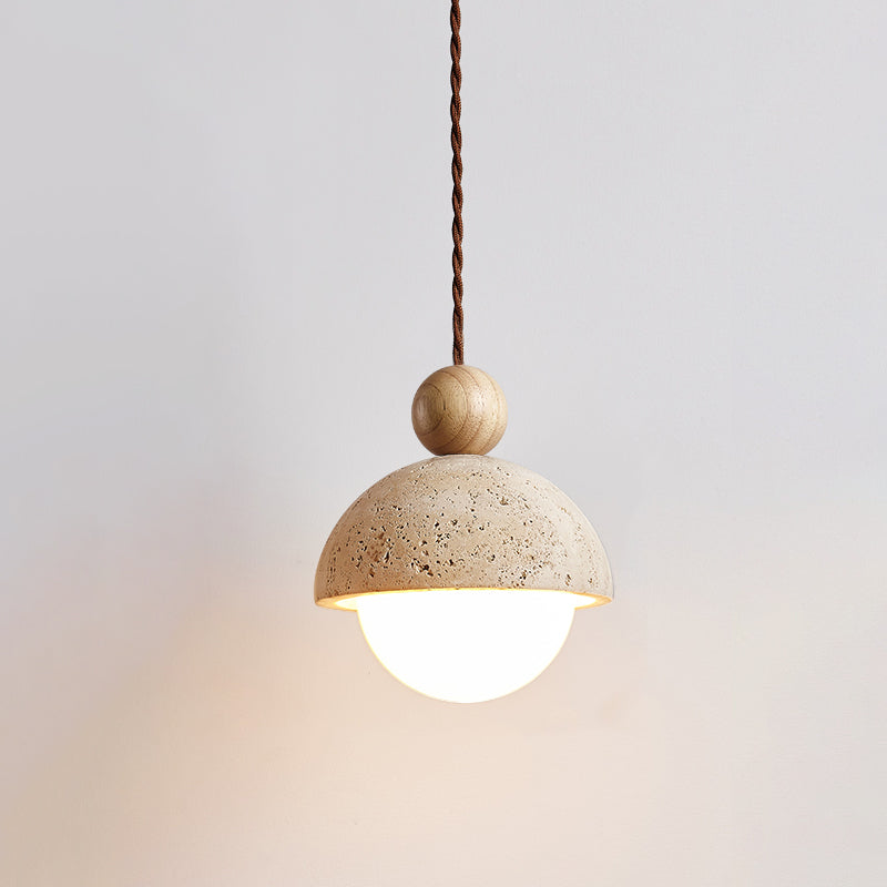 Aria Pendant Light Travertine Dome Glass - image 4