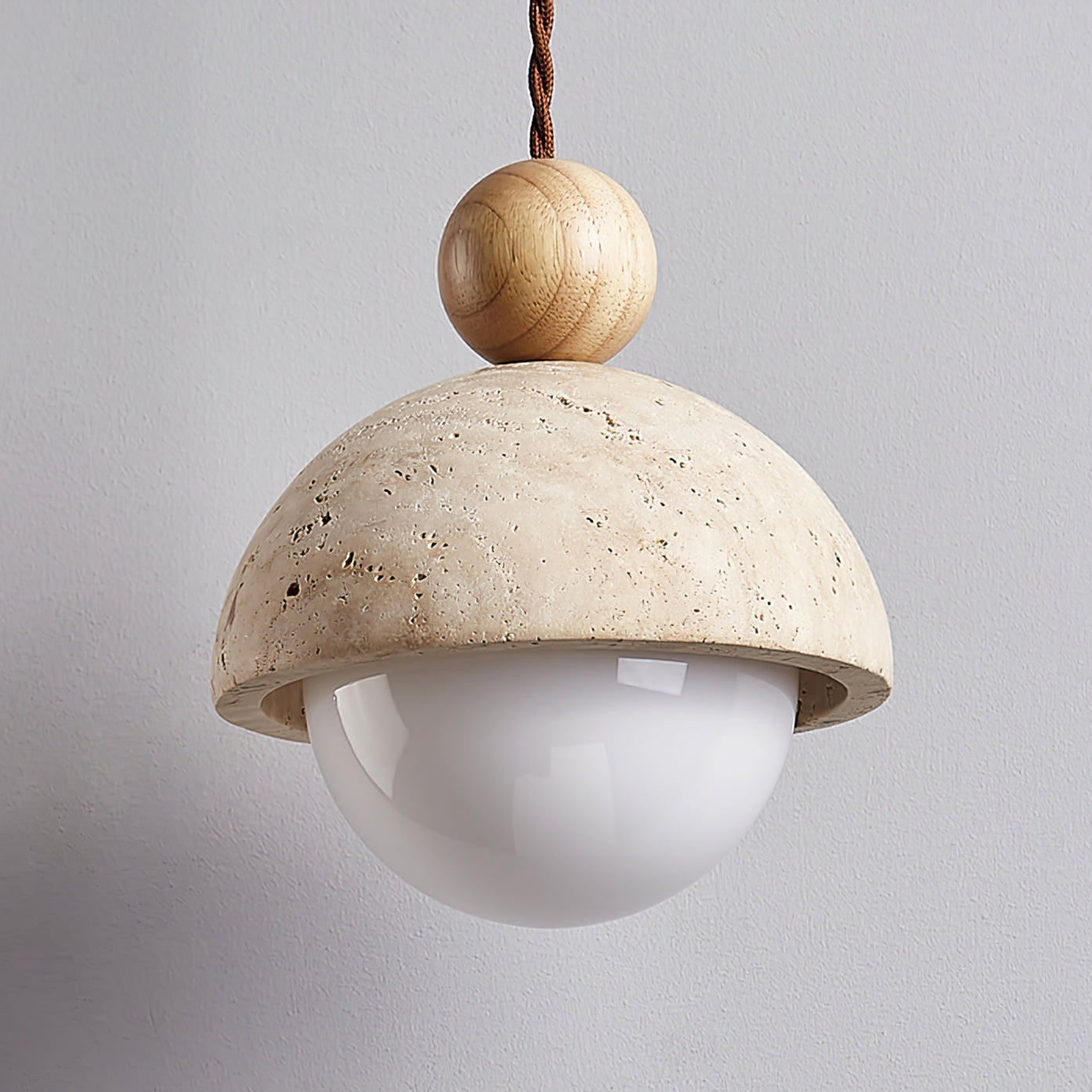 Aria Pendant Light Travertine Dome Glass - image 2