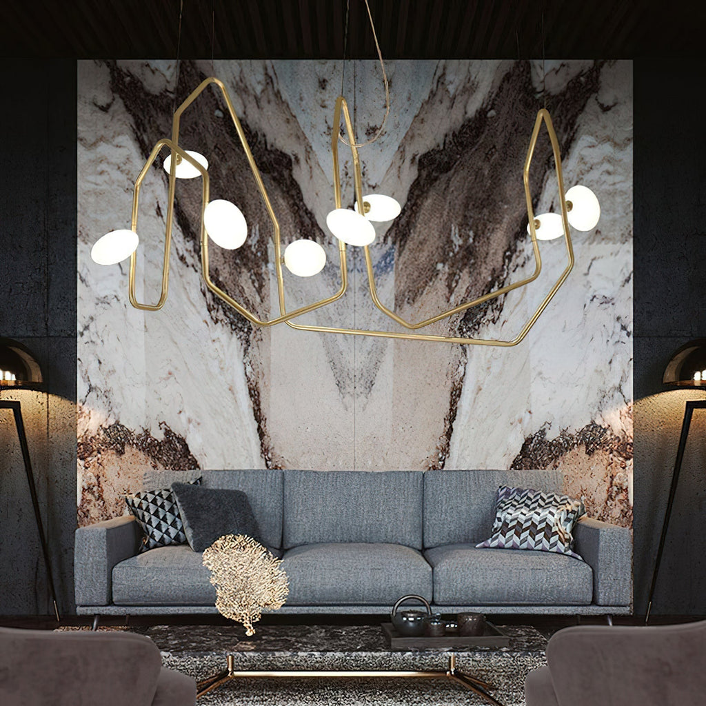 Aurvaryra Modern Minimalist Brass Glass Chandelier