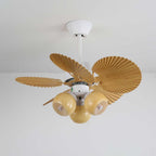 Aurelia Vintage Wood Glass Ceiling Fan Light