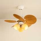 Aurelia Vintage Wood Glass Ceiling Fan Light