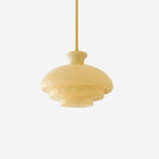 Pendant Lamp Layered Glass Dome Retro Silhouette Warm Ambient Glow