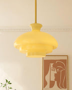 Pendant Lamp Layered Glass Dome Retro Silhouette Warm Ambient Glow