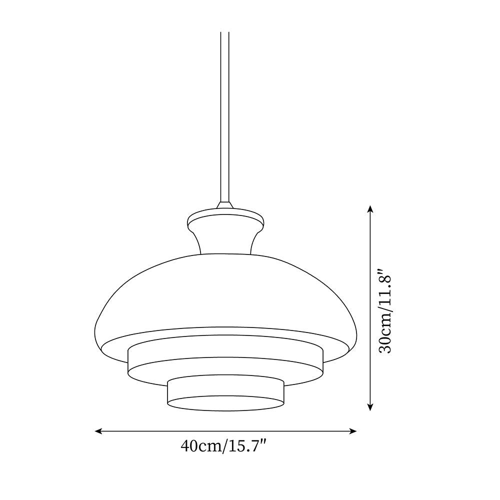 Pendant Lamp Layered Glass Dome Retro Silhouette Warm Ambient Glow