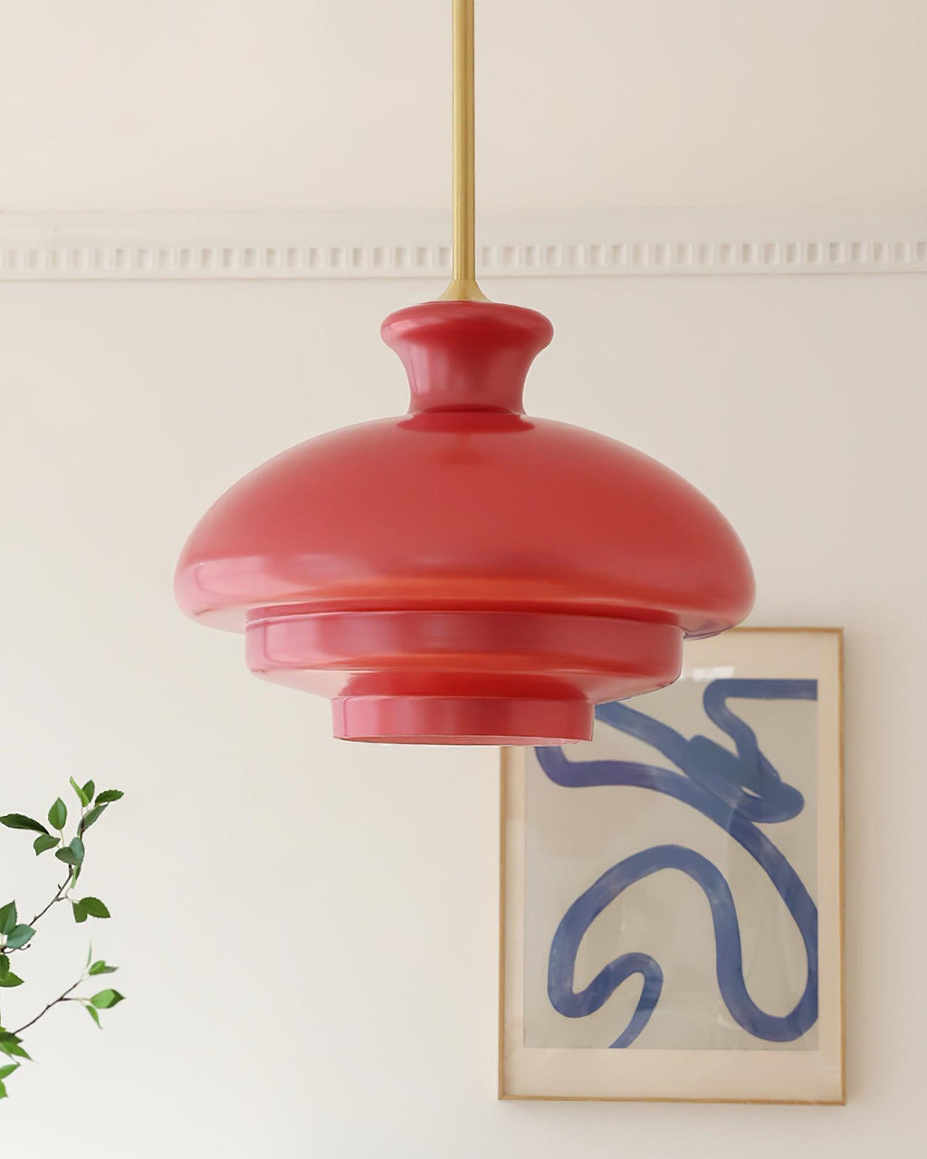 Pendant Lamp Layered Glass Dome Retro Silhouette Warm Ambient Glow