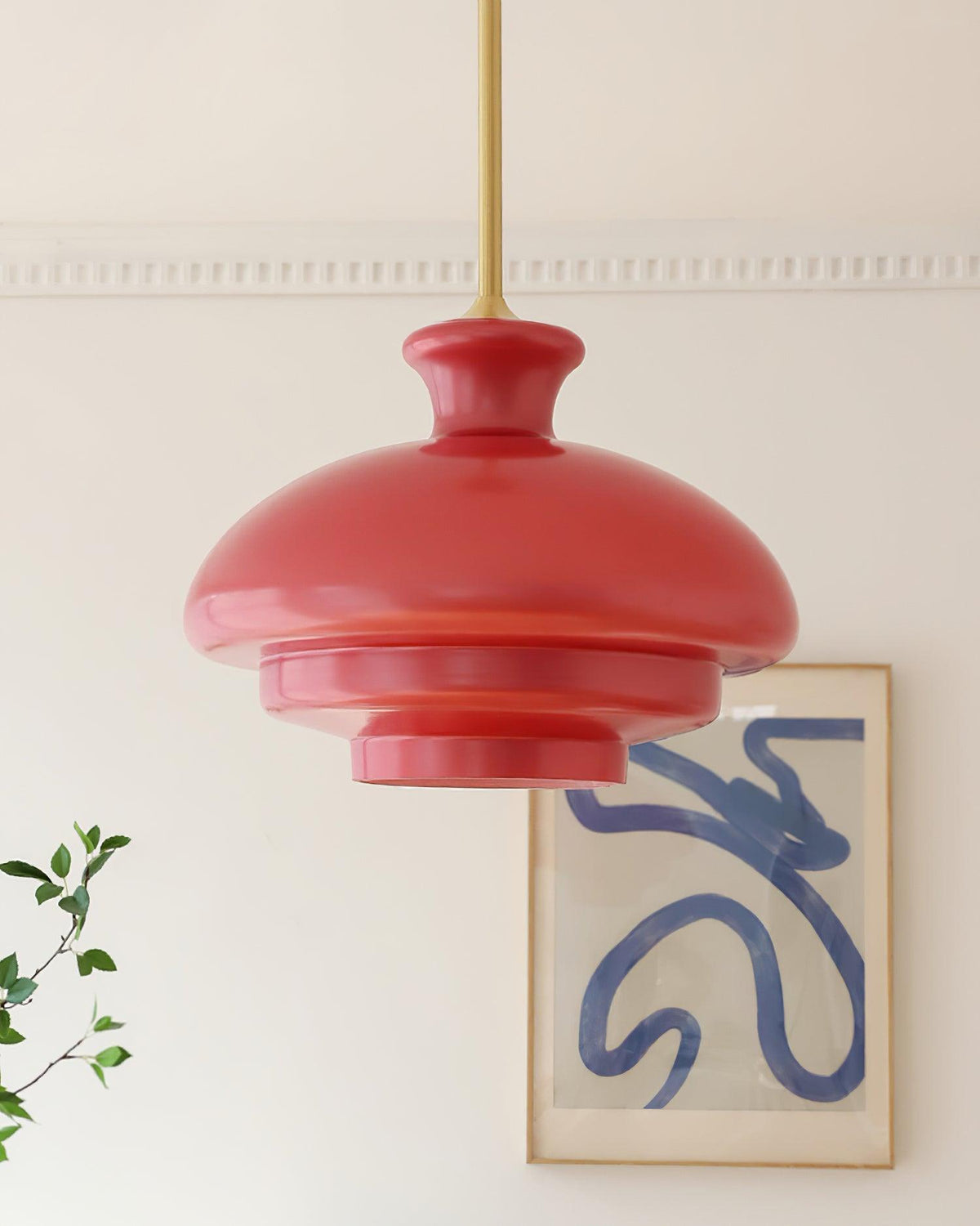 Pendant Lamp Layered Glass Dome Retro Silhouette Warm Ambient Glow