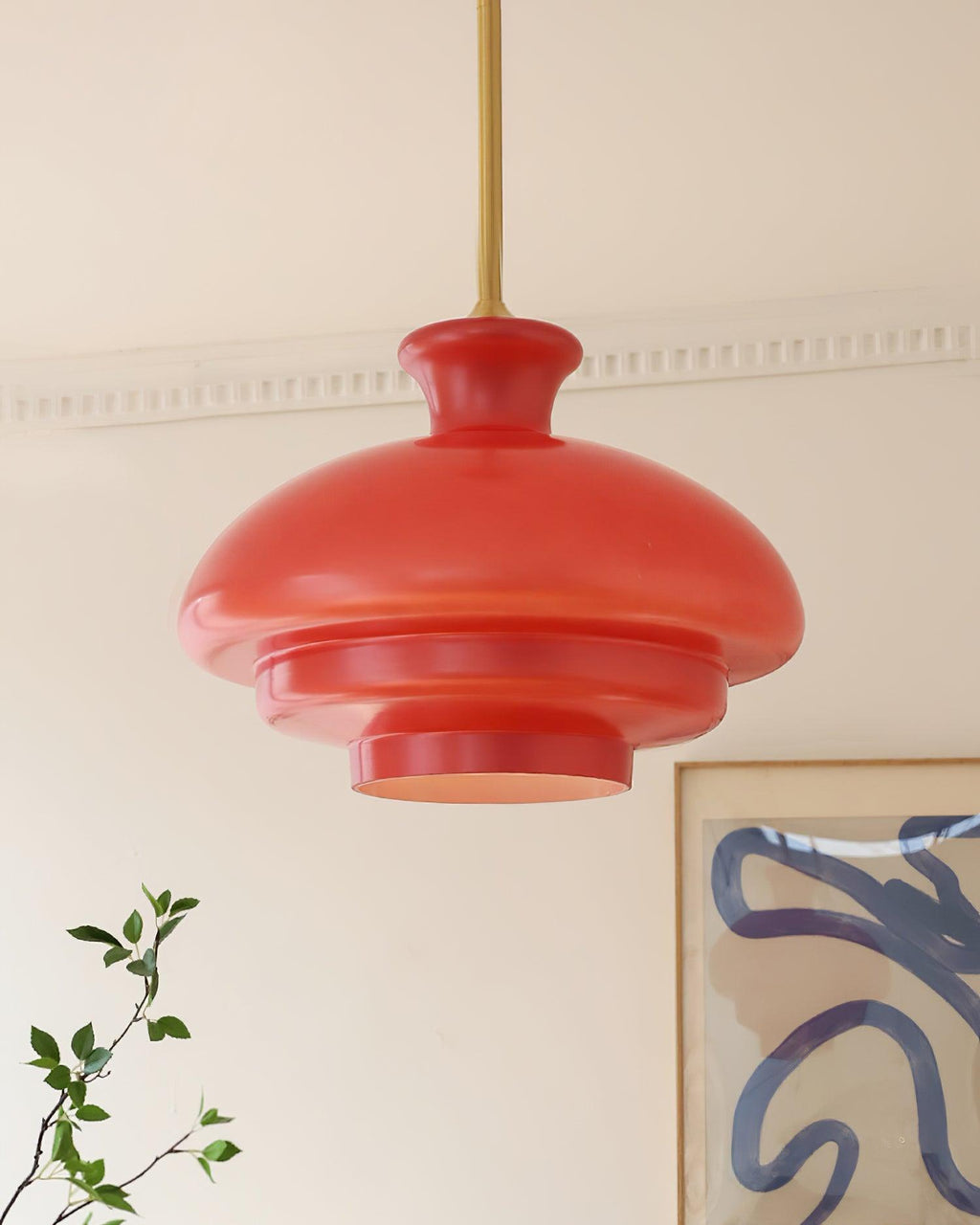 Pendant Lamp Layered Glass Dome Retro Silhouette Warm Ambient Glow