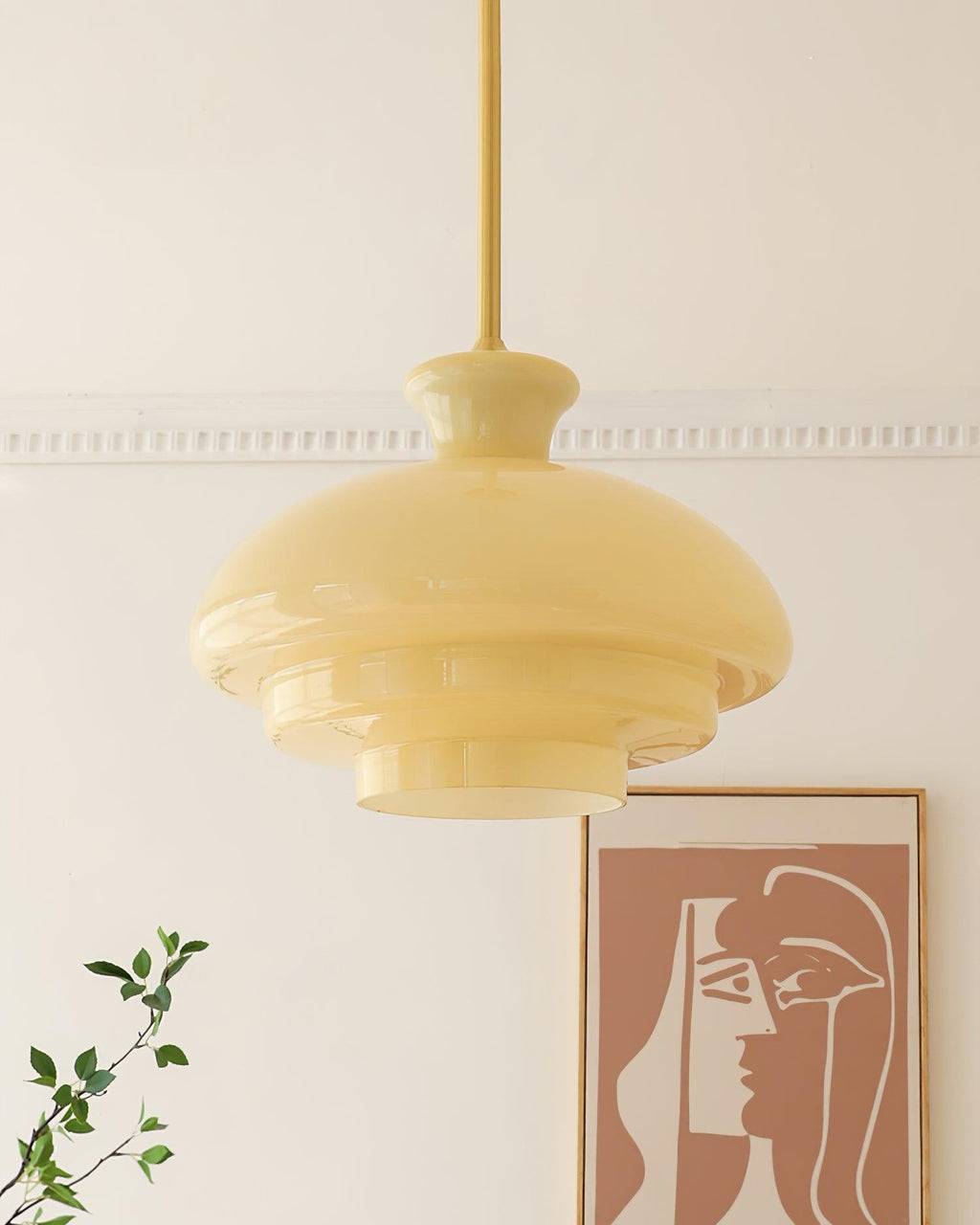 Pendant Lamp Layered Glass Dome Retro Silhouette Warm Ambient Glow