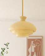 Pendant Lamp Layered Glass Dome Retro Silhouette Warm Ambient Glow