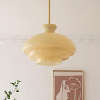 Pendant Lamp Layered Glass Dome Retro Silhouette Warm Ambient Glow