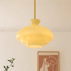 Pendant Lamp Layered Glass Dome Retro Silhouette Warm Ambient Glow