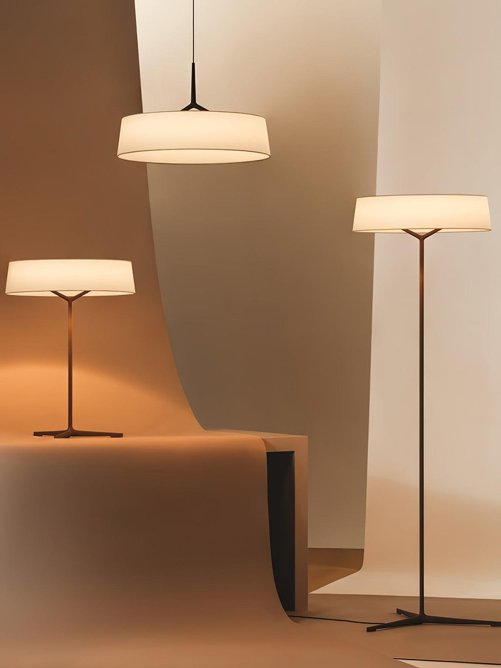 Ovynira Cylindrical Fabric Pendant Light