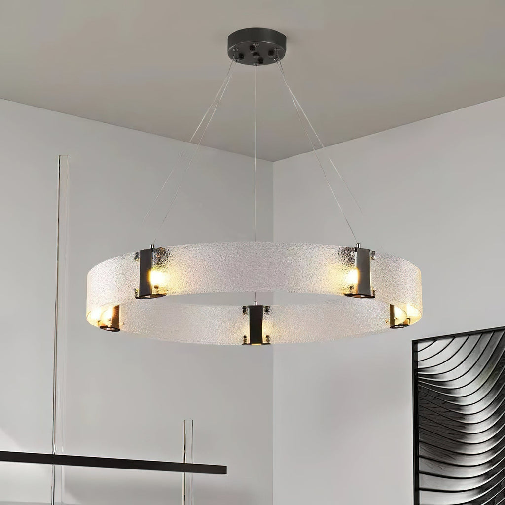 Parallel Modern Minimalist Ring Glass Chandelier
