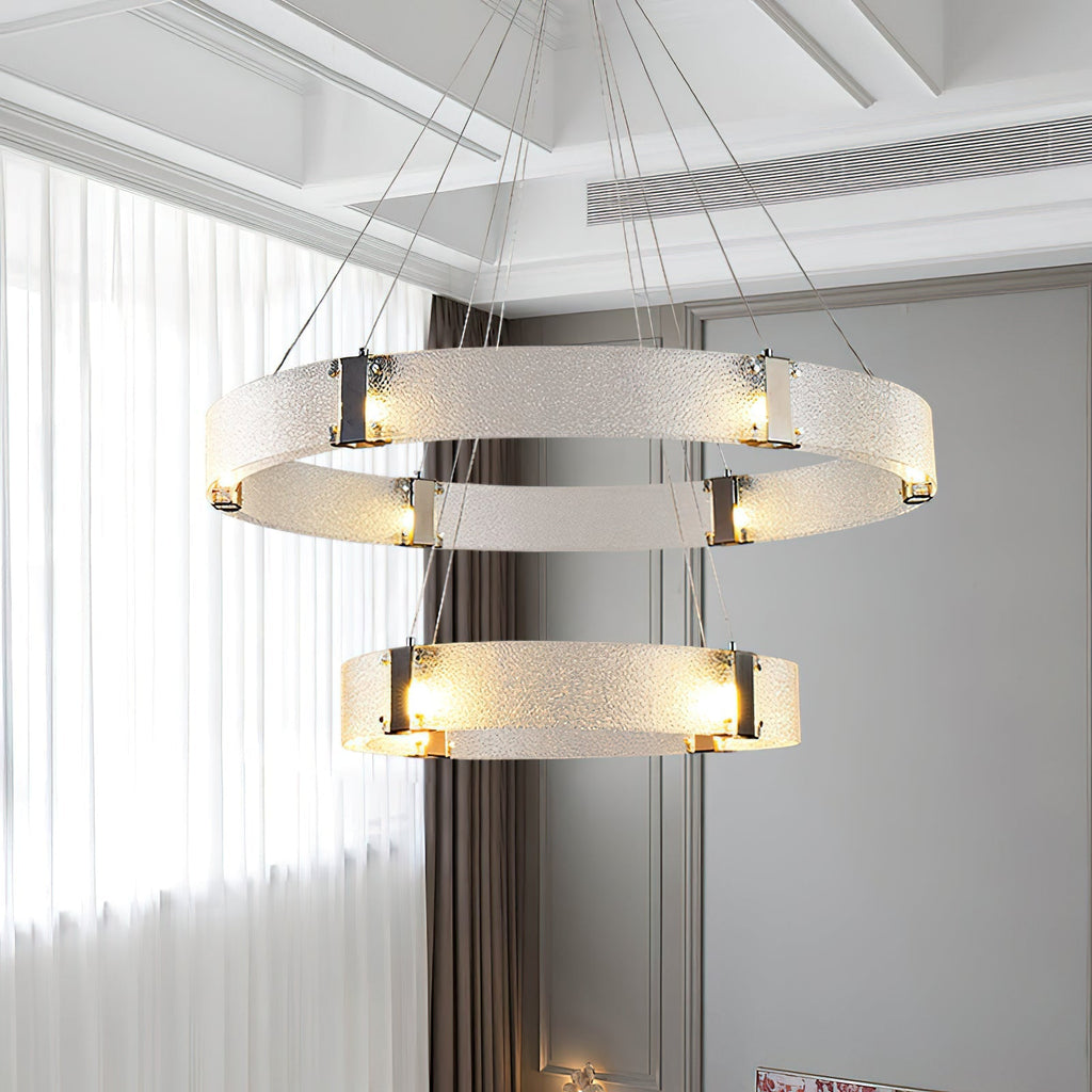 Parallel Modern Minimalist Ring Glass Chandelier