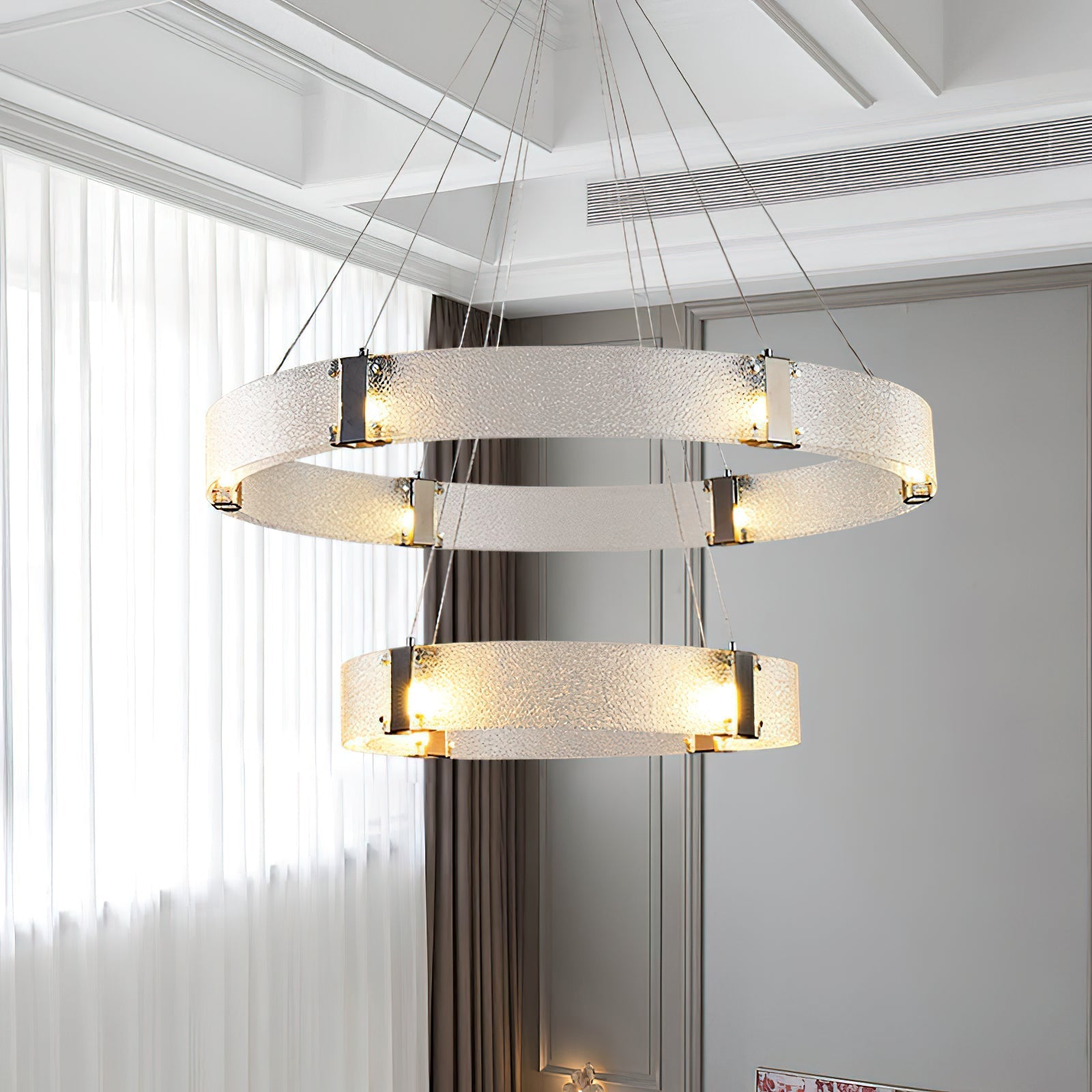 Parallel Modern Minimalist Ring Glass Chandelier