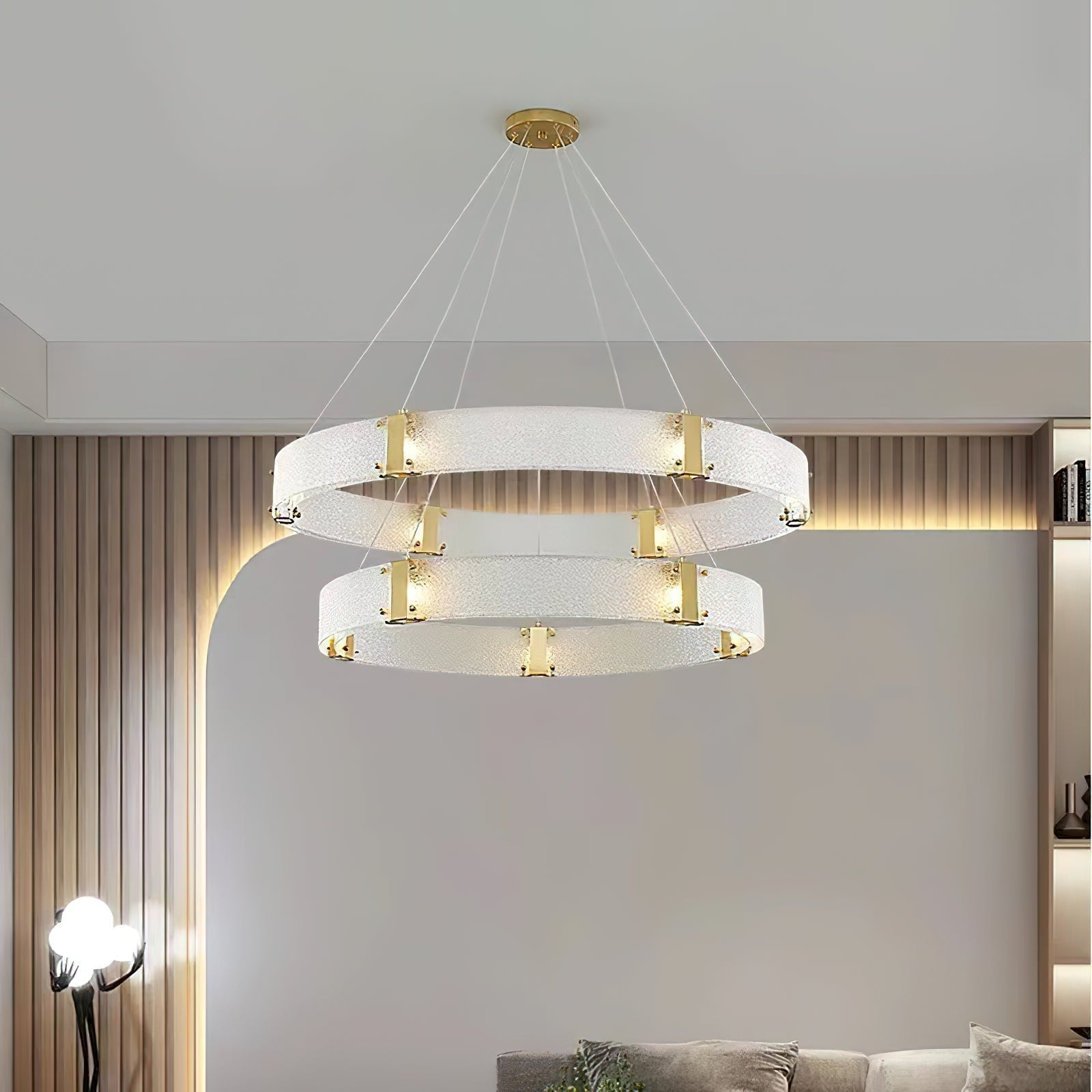 Parallel Modern Minimalist Ring Glass Chandelier