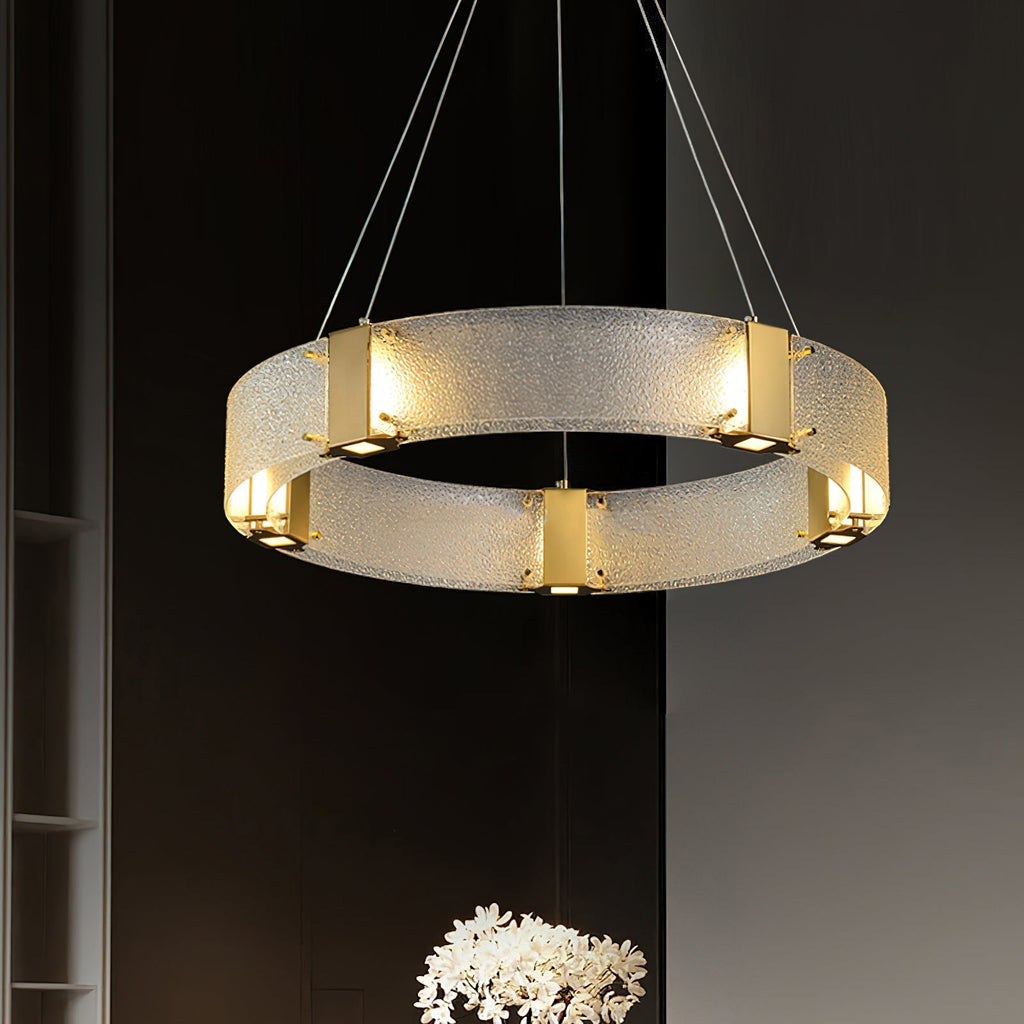 Parallel Modern Minimalist Ring Glass Chandelier