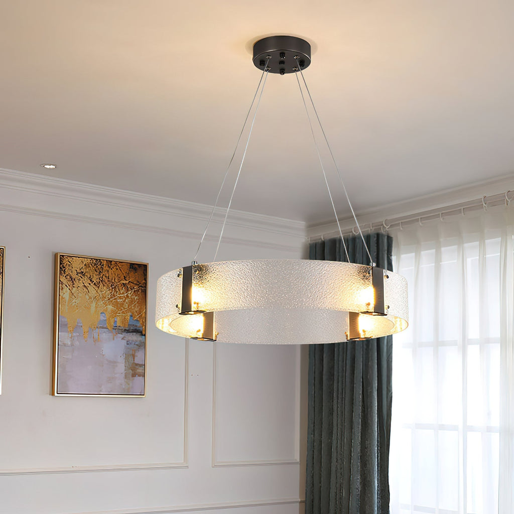 Parallel Modern Minimalist Ring Glass Chandelier