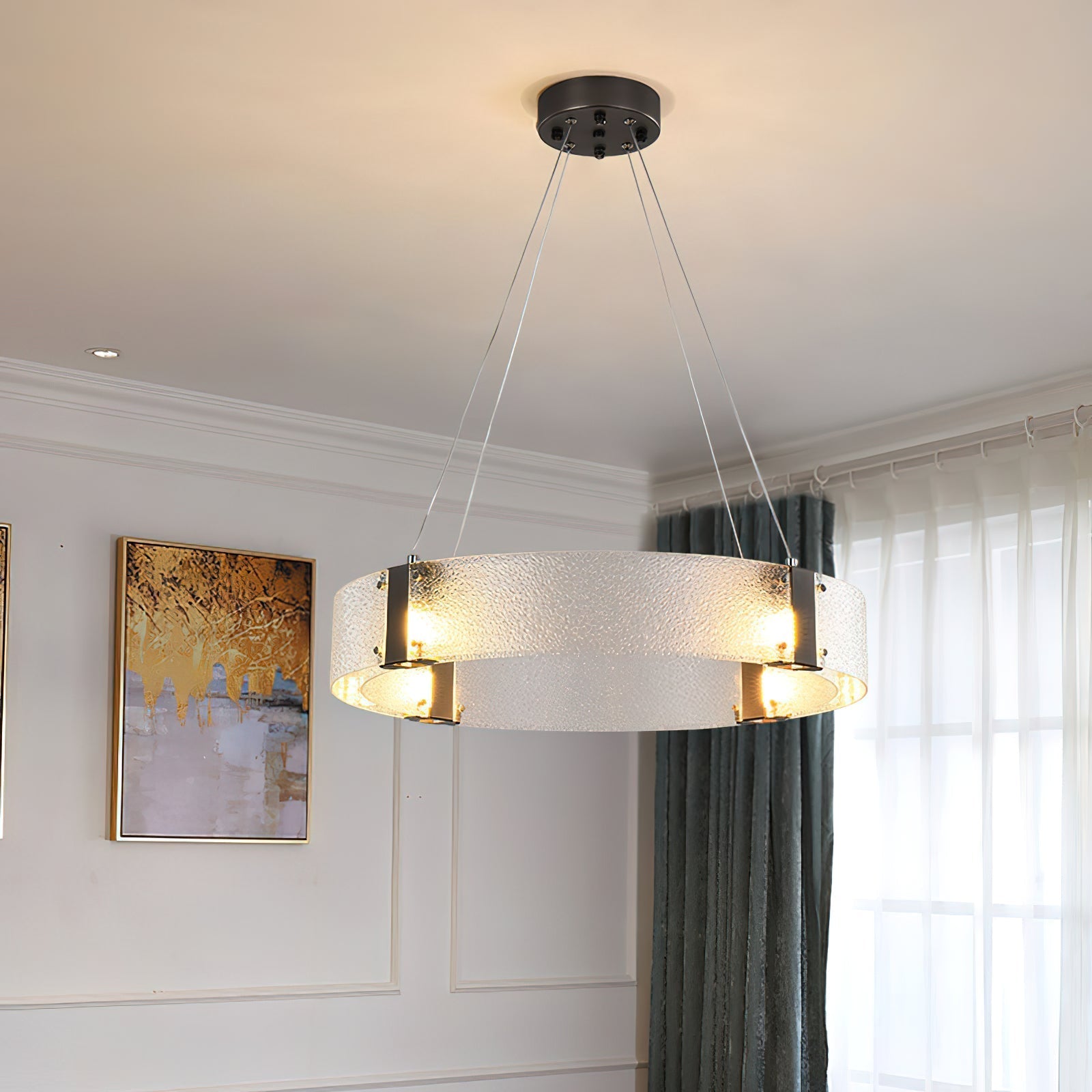 Parallel Modern Minimalist Ring Glass Chandelier