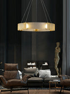 Parallel Modern Minimalist Ring Glass Chandelier