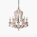 Lustra Chandelier Wooden Candle Mid-Century