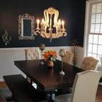 Lustra Chandelier Wooden Candle Mid-Century