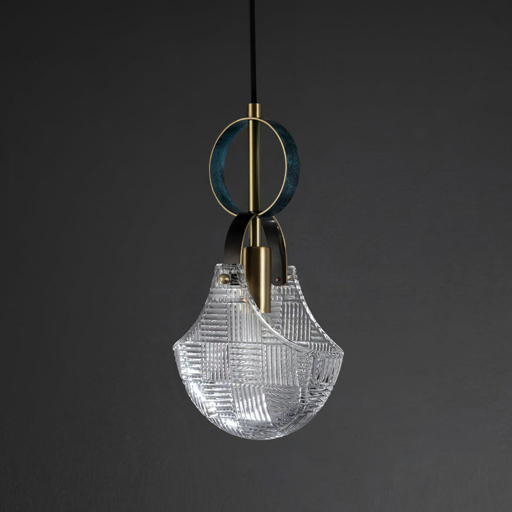 Lustra Pendant Light Glass Brass Teal