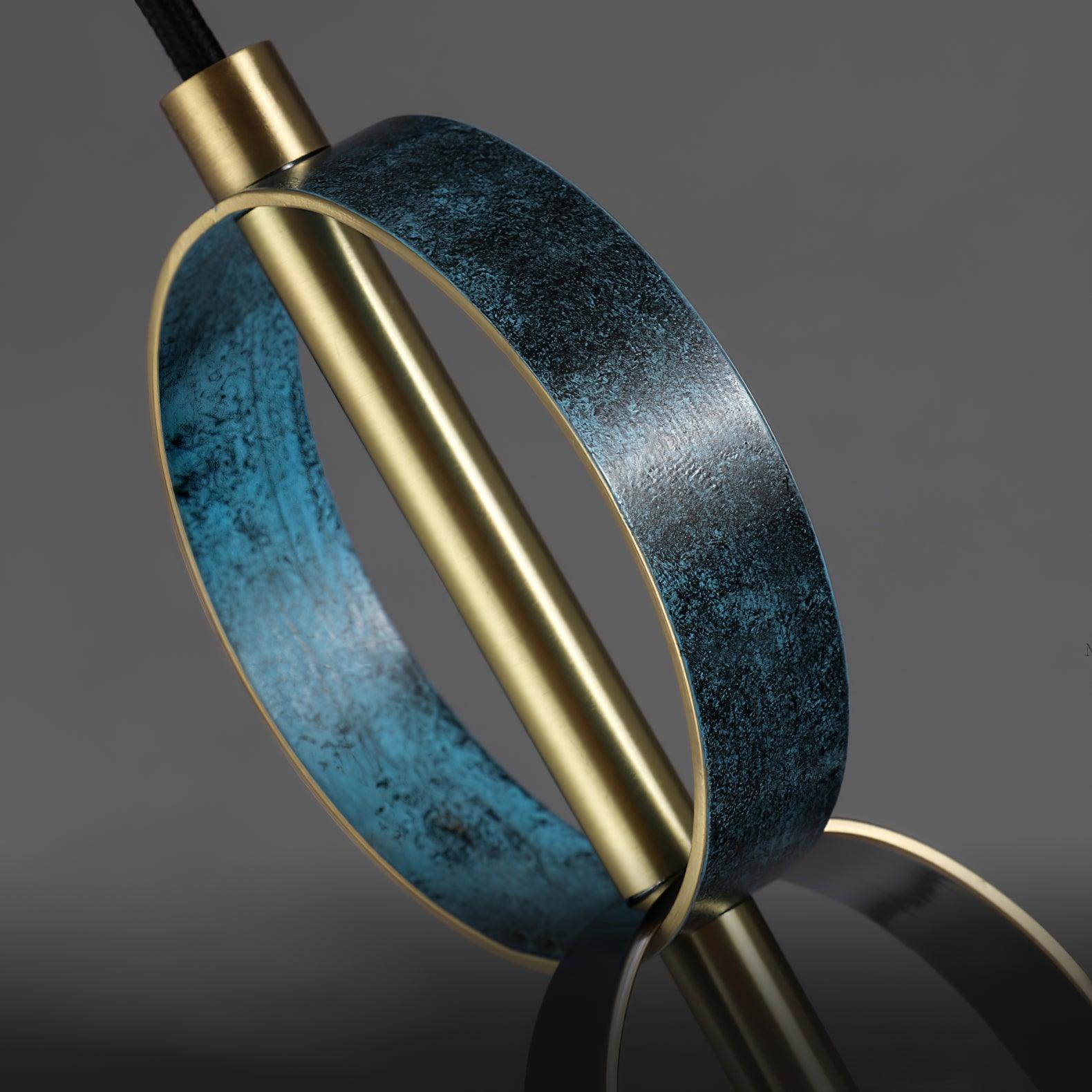 Lustra Pendant Light Glass Brass Teal