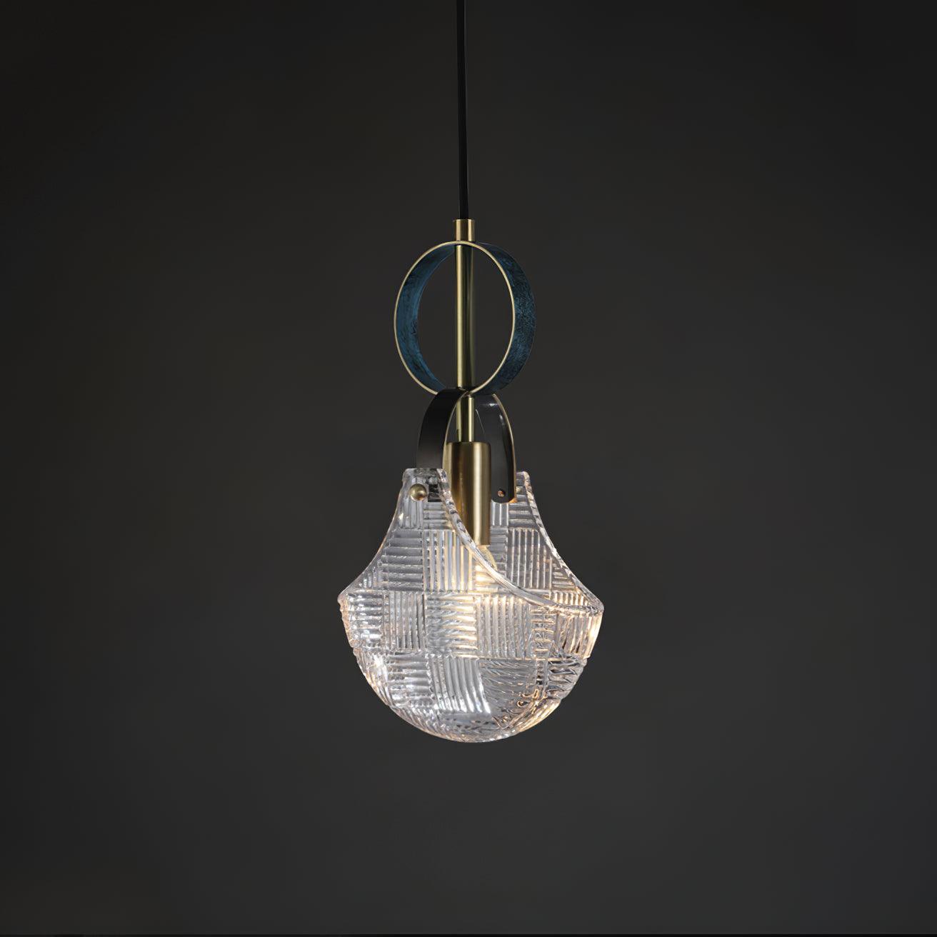 Lustra Pendant Light Glass Brass Teal