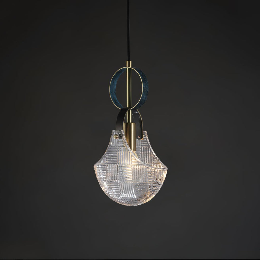 Lustra Pendant Light Glass Brass Teal