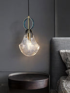 Lustra Pendant Light Glass Brass Teal