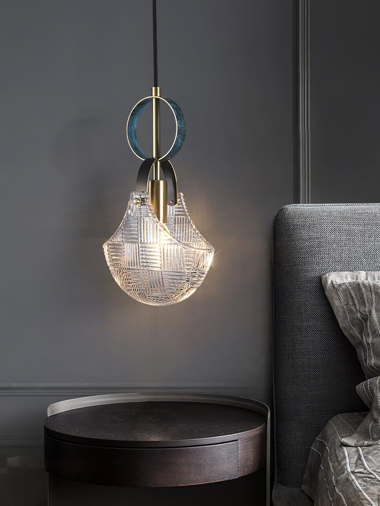 Lustra Pendant Light Glass Brass Teal