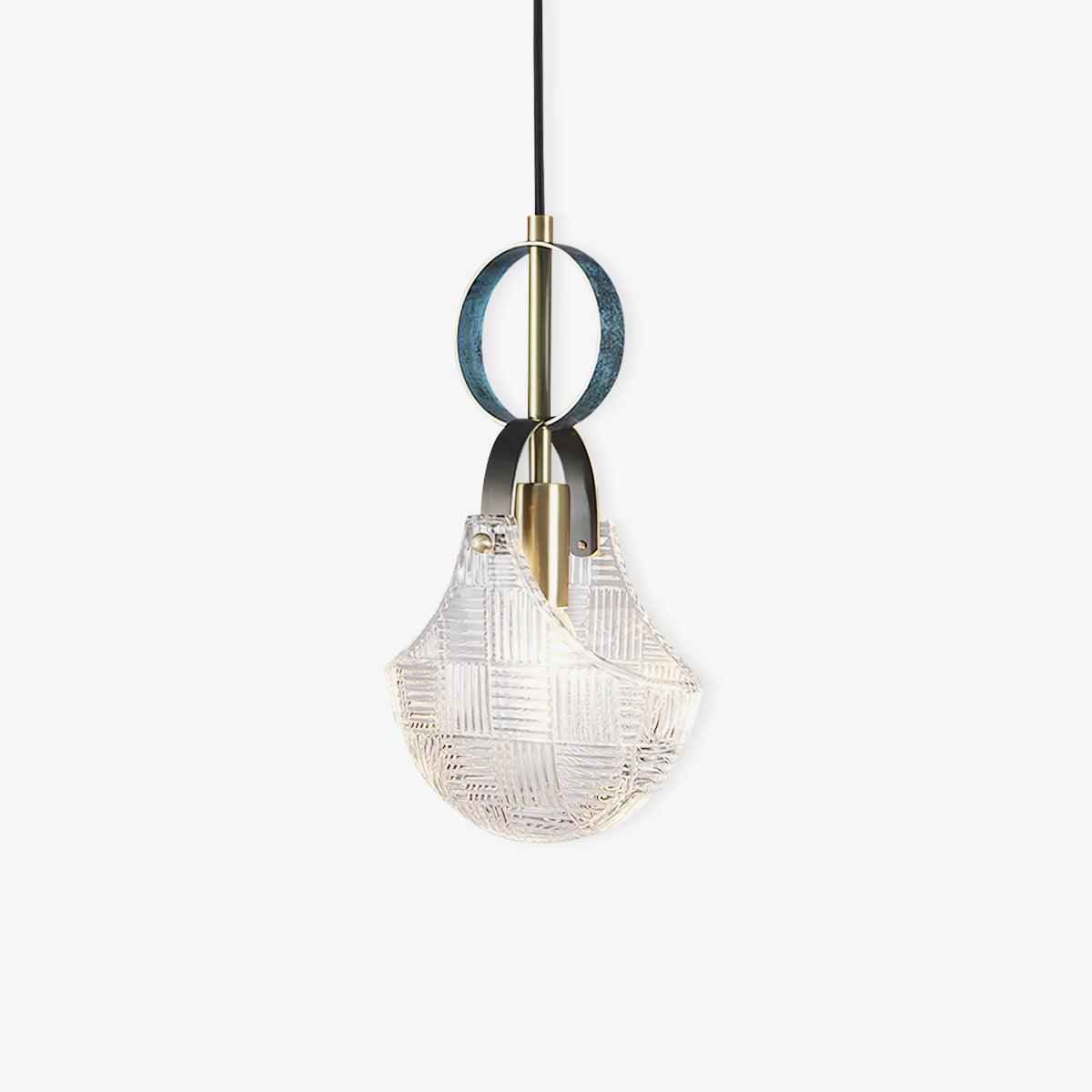 Lustra Pendant Light Glass Brass Teal