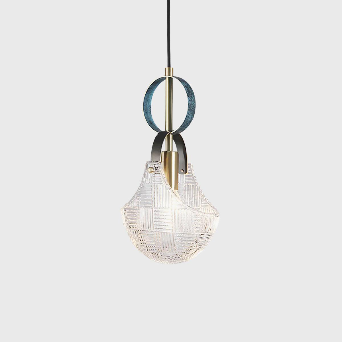 Lustra Pendant Light Glass Brass Teal