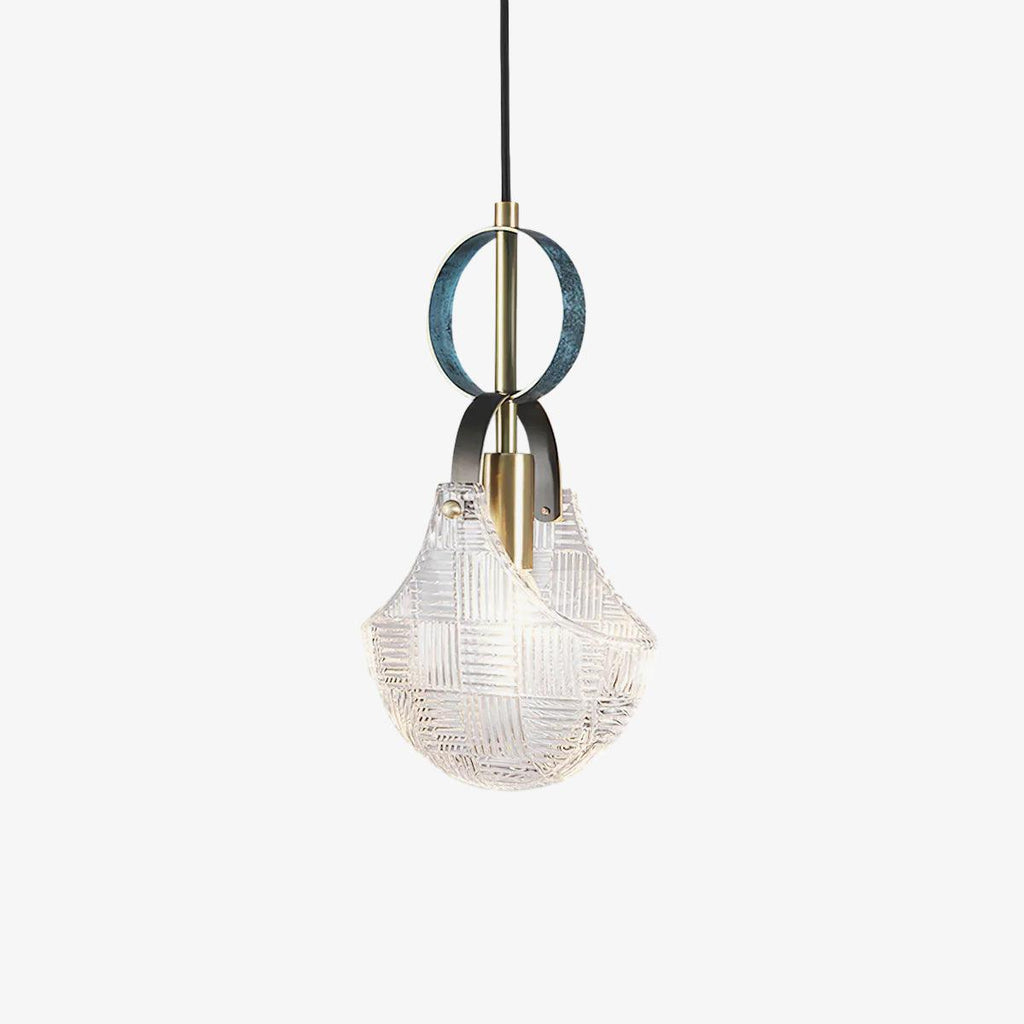 Lustra Pendant Light Glass Brass Teal