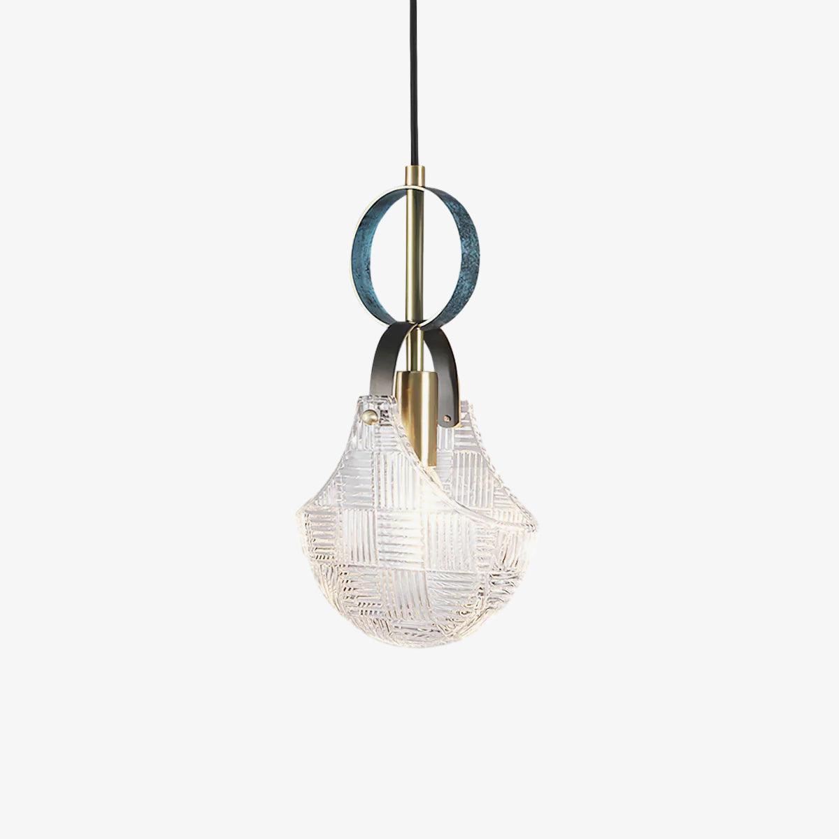 Lustra Pendant Light Glass Brass Teal