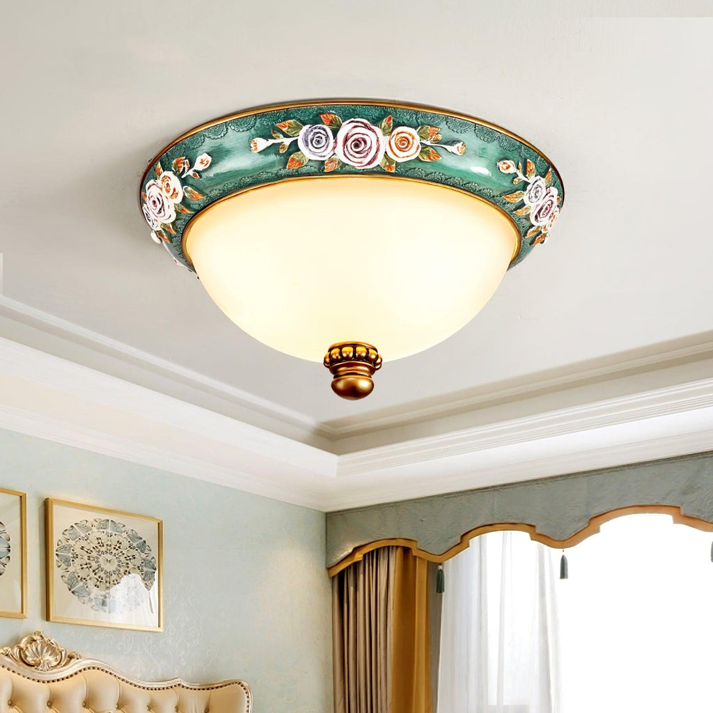 Viraearae Pastoral Bowl Resin Glass Ceiling Light