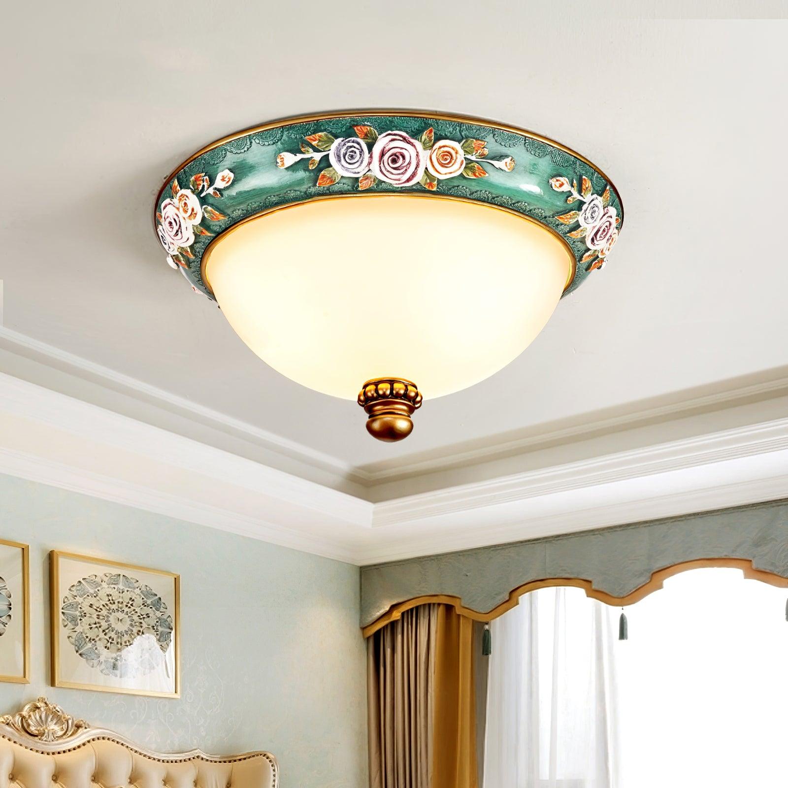 Viraearae Pastoral Bowl Resin Glass Ceiling Light