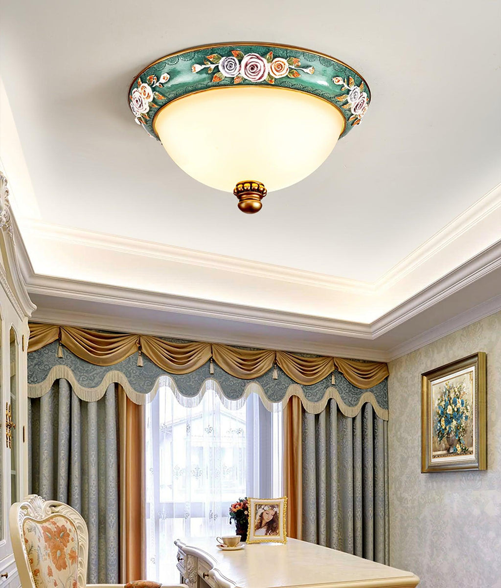 Viraearae Pastoral Bowl Resin Glass Ceiling Light