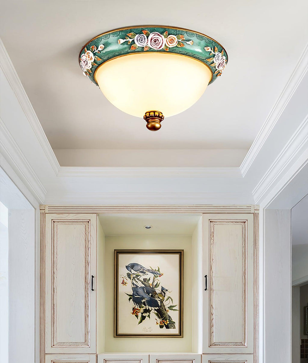 Viraearae Pastoral Bowl Resin Glass Ceiling Light