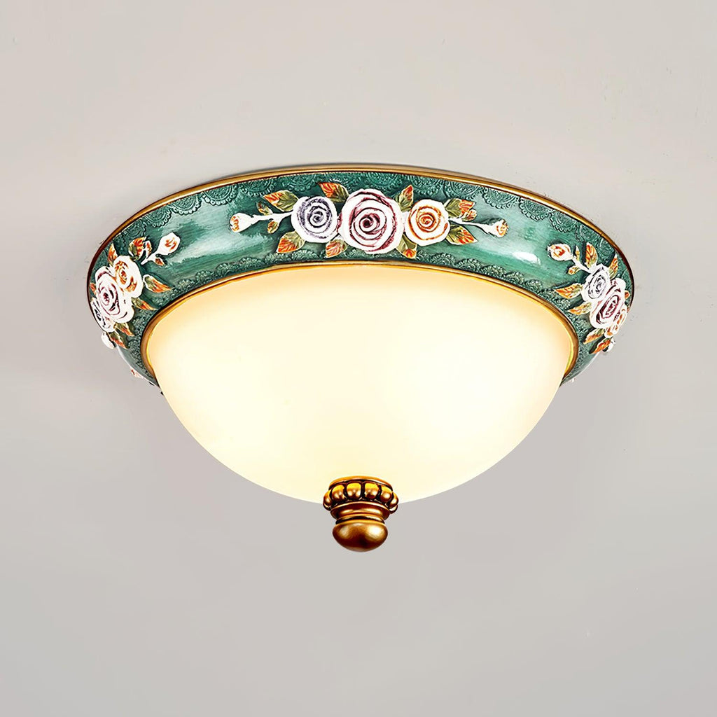 Viraearae Pastoral Bowl Resin Glass Ceiling Light