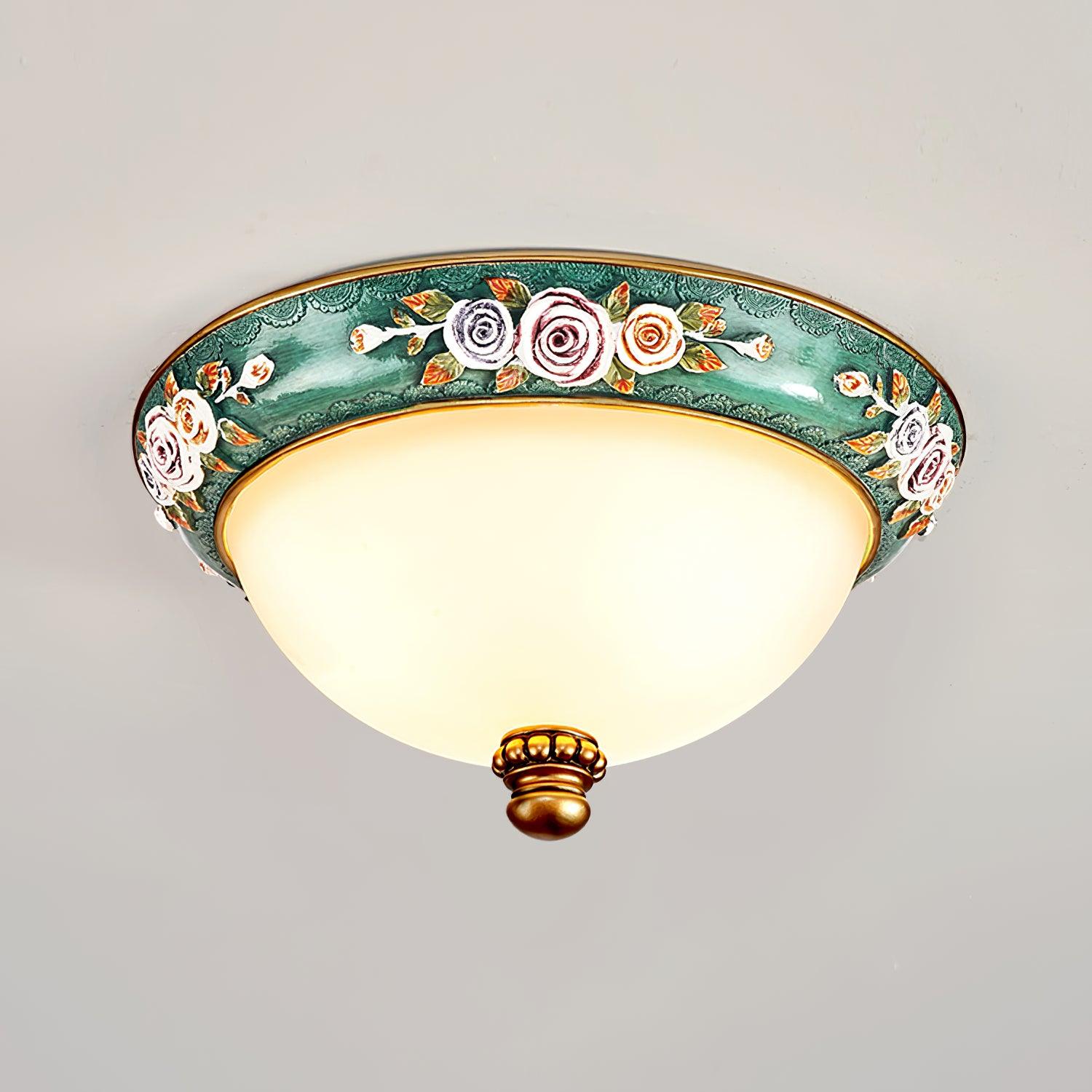 Viraearae Pastoral Bowl Resin Glass Ceiling Light